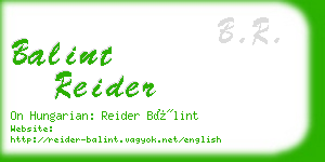 balint reider business card